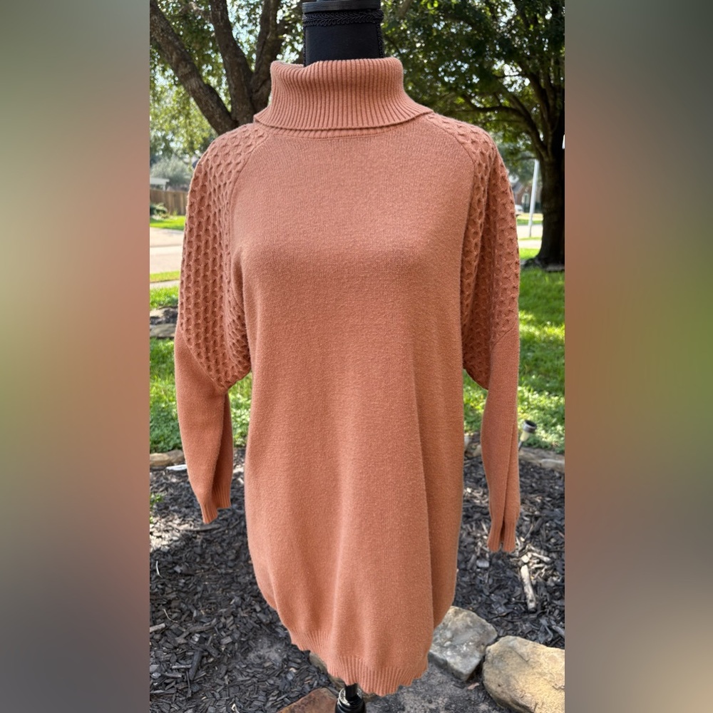 BB Dakota / Steve Madden; Warm Brown Long Sleeve Dress - Picture 9 of 10